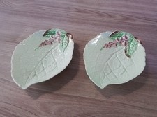 Vintage Carlton Ware Foxglove Leaf Dishes Side Plate X2 13cm