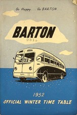 Barton Transport Official Bus Time Table Winter 1952 inc Map