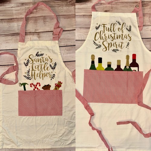 Matching christmas apron set - christmas,