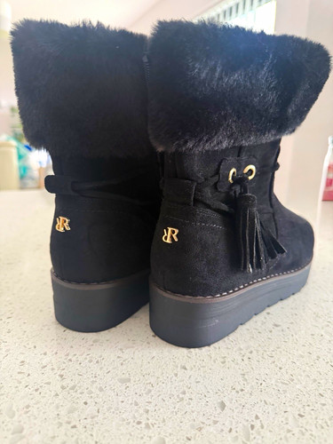 River island black faux - river, suede