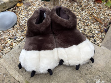 Joules Brown Bear Feet Unisex Slippers Adults/Teens XL size 4-7