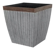 43 Litre Galvanised Large Plant Pot Outdoor Garden Square Plastic Flower Planter