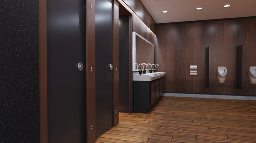 Corner toilet cubicle made - cubicle, to