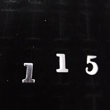 MILITARY SHANK LOOP BRASS SPLIT PIN & SILVER TONE NUMBERS 2 X ONE & FIVE