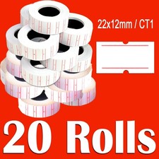 DSL 20 Rolls WHITE Price Label MX5500 Price Tag Gun labeling 22mm x 12mm / CT1