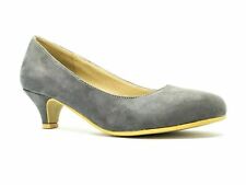 WOMENS LADIES MENS LOW KITTEN HEEL WORK COURT EVENING SHOES PUMPS UK SIZES 3-12