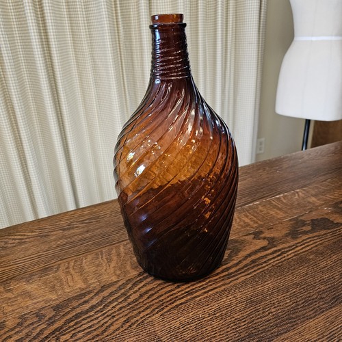 Amber brown glass bottle - brown,