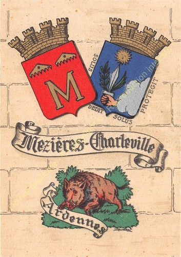 Postcard france coat arms - france,