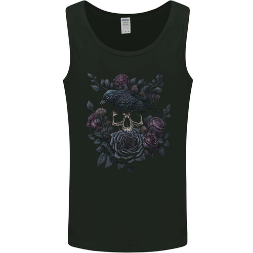 Crow skull with flowers - &,