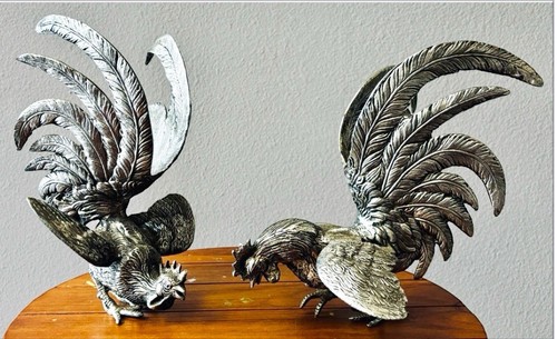 Vintage pair metal silver - vintage,