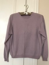 Ladies LOCHMERE Mauve Purple 100% Cashmere Jumper UK S CG M16