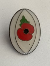RUGBY BALL POPPY LAPEL PIN