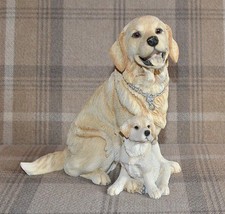 Hand Painted Golden Retriever with Puppy figurine [No. 01723] by Country Artists
