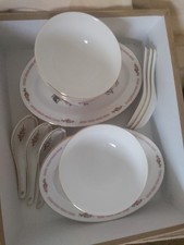 Vintage Set Of Six Chinese Soup Bowls/Spoons and Plates