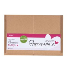 Papermania A6 Recycled Kraft Blank Card and Envelope, Pack of 50