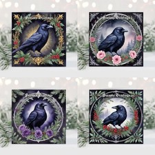 Gothic raven christmas cards - raven,