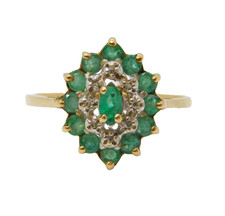 9ct Yellow Gold, Emerald &