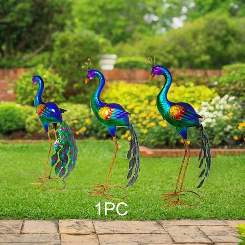 Peacock garden statue - garden,
