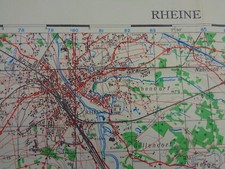 WW2 British map of GERMANY entitled "RHEINE" (+ EMSDETTEN, BORGHORST, GREVEN)