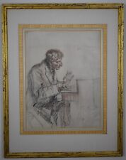 Man playing a Harmonium. Original Lithograph after Sir Frank Brangwyn RA, 1927