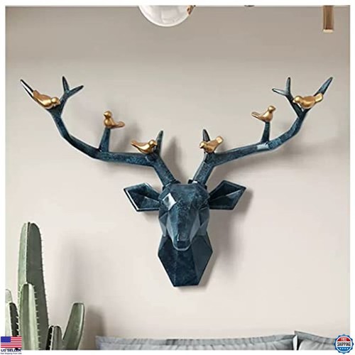 Rustic geometric deer head - geometric,