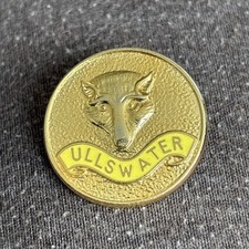 ULLSWATER HUNT FOX Gold Tone & Yellow Enamel Pin Badge Countryside Pursuits