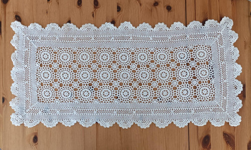 Vintage crocheted table mat - crocheted,