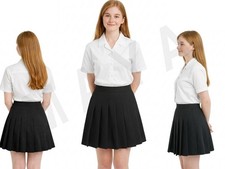Girls Short Sleeve Open Neck