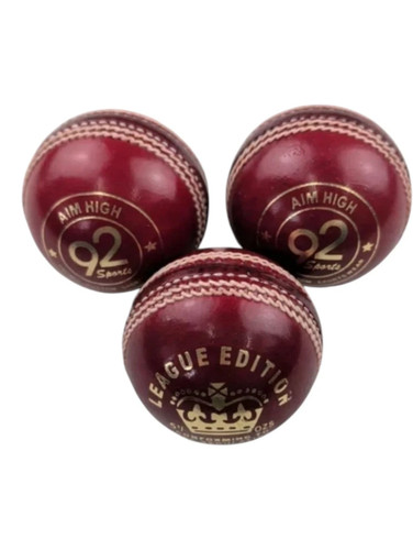 Red leather cricket - cricket, ball