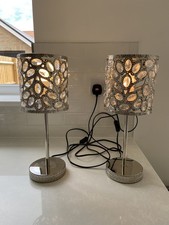 Pair Of Next Bedside Lamps Chrome