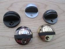 CLASSIC TRADITIONAL HALF MOON CRESCENT FLOOR MOUNTED DOOR STOP STOPPERS