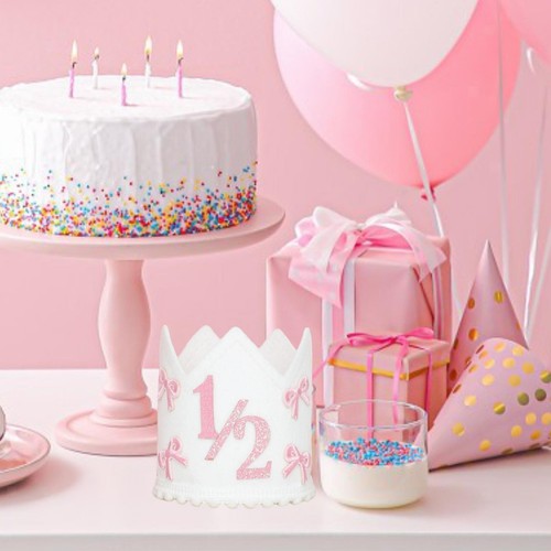 Half birthday crown hat girls - birthday,
