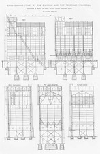 1906 3x Antique Engineering Prints - Coal Storage Bunker at Bargoed Colliery