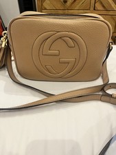Authentic Gucci Soho Disco Crossbody Bag with dust bag beige leather
