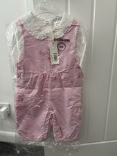 Kris X Kids Girls Pink Romper And White Shirt Set Size 6-9 Months Brand New 
