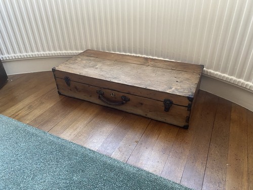Antique wooden trunk - wooden, coffee
