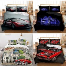 3D Racing Car Duvet Cover