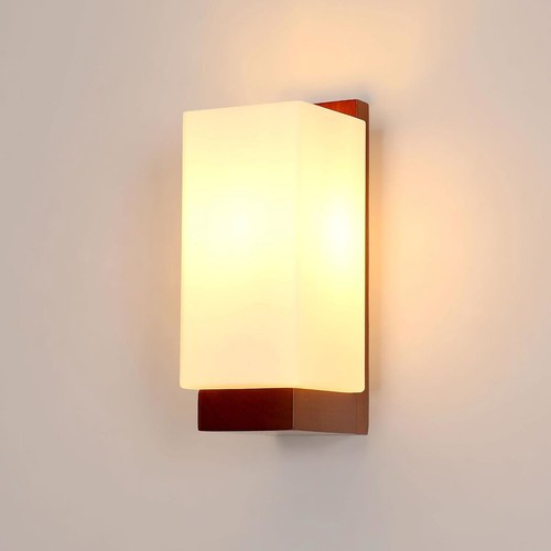 Wooden wall light indoor e27 - wooden,