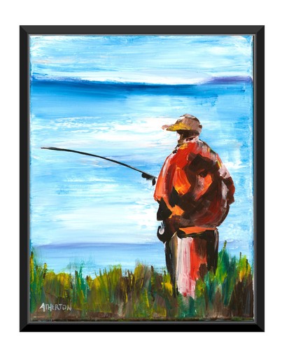 11x14 fly fishing dawn - fly,