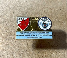 RED STAR BELGRADE v MANCHESTER CITY CL ENAMEL FOOTBALL SUPPORTERS BADGE