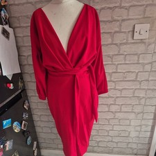 Fab Red Boohoo Dress SizE 12 New