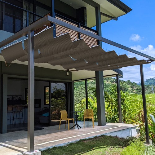 Outdoor retractable pergola - outdoor,