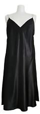Primark Black Silky Mini Dress Shift with Diamante Straps 18 uk 46 eur