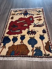 NEW Beautifully Handmade Afghan War Rug  79cm X 60cm