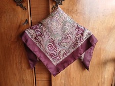 Vintage Liberty Of London Silk Scarf Made In England Burgundy Green Pink Purple