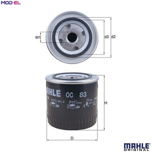 Oil filter for - oc, 83
