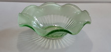 Vintage Art Deco Green Glass Sweet Bonbon Fruit Bowl 17 cm diameter