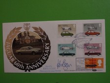 BENHAM FDC 1982 CARS - JAGUAR 60th ANNIVERSARY SIGNED JOHN EGAN, CHAIRMAN