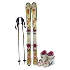 Rossignol Skis 120cm w/ Bindings, Poles 84cm & Hart DIVA Boots Used Set