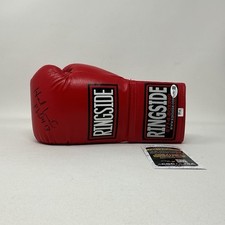 Evander Holyfield Autographed Boxing Champion Red Ringside Boxing Glove JSA COA